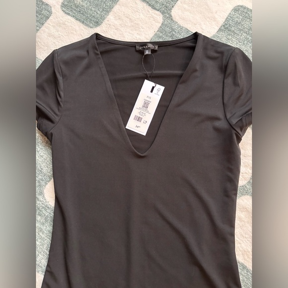 Dynamite Cassidy Sculpt Short Sleeve V-Neck Bodysuit - Black Small - Picture 3 of 7